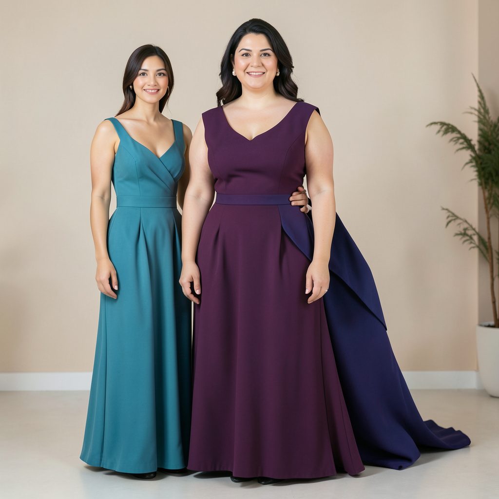 A selection of elegant dresses in dark and neutral tones, draped softly on hangers.